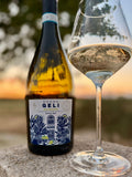 Prosecco Donna Geli Extra Dry et sa flûte au coucher du soleil