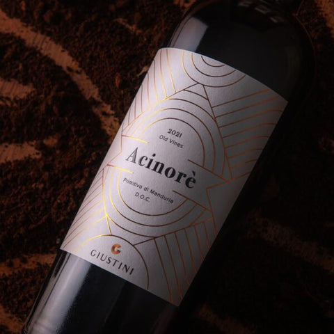 Étiquette de l'Acinorè Old Vines, Primitivo di Manduria DOC