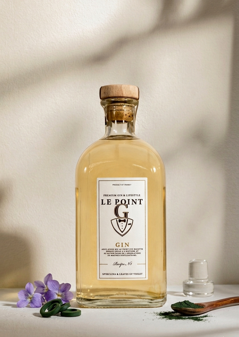 Gin Le Point G, un création unique toulousaine à base de violette et de spiruline
