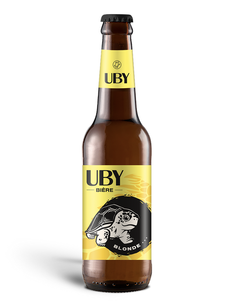 Bouteille de bière blonde UBY